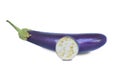 Eggplant isolated on white background. with clipping paths. Royalty Free Stock Photo