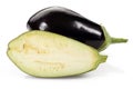 Eggplant or Aubergine vegetable and slices isolated Royalty Free Stock Photo