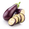 Eggplant (aubergine) on white Royalty Free Stock Photo