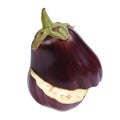 Eggplant cut in half isolated on white Royalty Free Stock Photo