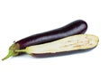 Eggplant cut on half isolated on white background Royalty Free Stock Photo
