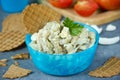 Eggplant egg salad for snack Royalty Free Stock Photo