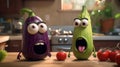 Eggplant Friends: Talking Vegetables In A Pixar-style Kitchen