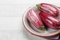 Eggplant, a glossy and fresh vegetable