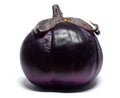 Eggplant Isolated with clipping path on a white background. Fresh eggplant close-up Royalty Free Stock Photo