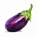 Eggplant Low Poly Illustrations: Stark Compositions With Intense Shading