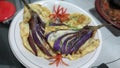 Eggplant omelete egg spicy Royalty Free Stock Photo