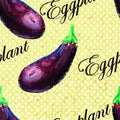 Eggplant pattern on grunge background.