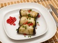 Eggplant rolls with walnuts Royalty Free Stock Photo