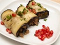 Eggplant rolls with walnuts Royalty Free Stock Photo