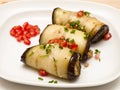 Eggplant rolls with walnuts Royalty Free Stock Photo