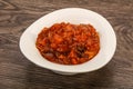 Eggplant saute with tomato and herbs