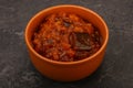 Eggplant saute with tomato and herbs