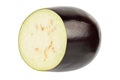 Eggplant sliced  or aubergine isolated on white background. Full depth of field Royalty Free Stock Photo