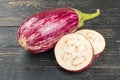 Eggplant with slices Royalty Free Stock Photo