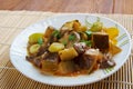 Eggplant stewed with mushroom Royalty Free Stock Photo