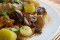 Eggplant stewed with mushroom Royalty Free Stock Photo