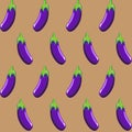 Eggplant stock seamless pattern on light brown background wallpaper, pattern, web, blog, surface, textures, graphic