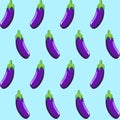 Eggplant stock seamless pattern on light blue background wallpaper, pattern, web, blog, surface, textures, graphic & print