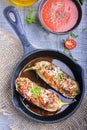Eggplant stuffed with meat, rice and vegetables Royalty Free Stock Photo