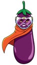 Eggplant Superhero Mascot