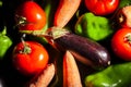 eggplant vegetable mix on black Royalty Free Stock Photo