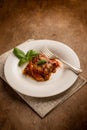 eggplants parmigiana, italian recipe Royalty Free Stock Photo