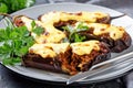 Eggplants stuffed with ground beef on a plate Royalty Free Stock Photo