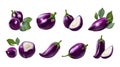 Eggplants on transparent background Royalty Free Stock Photo