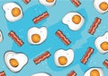 Eggs and bacon background vector Royalty Free Stock Photo