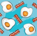 Eggs and bacon background vector Royalty Free Stock Photo