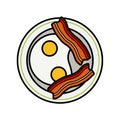 Eggs and bacon. Four delicious fried eggs and