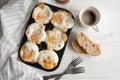 Eggs baked in a bread Royalty Free Stock Photo