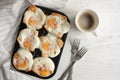Eggs baked in a bread Royalty Free Stock Photo