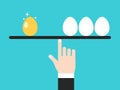 Eggs balancing on hand Royalty Free Stock Photo