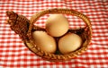 Eggs and basket Royalty Free Stock Photo