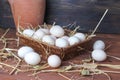 eggs basket on a background. Beautiful