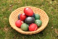Eggs in a basket Royalty Free Stock Photo
