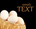 Eggs in a Basket isolated on Black with room for text