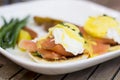 Eggs Benedict with Bearnaise Sauce & Smoked Salmon Royalty Free Stock Photo