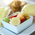 Eggs Benedict Breakfast Fruit Royalty Free Stock Photo