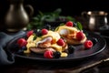 Eggs Benedict: A Classic Brunch Delight. AI generated Royalty Free Stock Photo