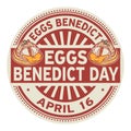 Eggs Benedict Day stamp Royalty Free Stock Photo