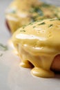 eggs benedict with hollandaise sauce Royalty Free Stock Photo