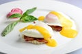 Eggs Benedict- toasted English muffins Royalty Free Stock Photo