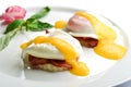 Eggs Benedict- toasted English muffins