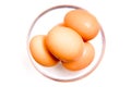 Eggs into the bowl from above Royalty Free Stock Photo