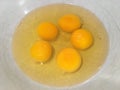 Eggs in the bowl. Eggs ready for baking. Baking cakes.