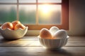 Eggs on the Table, Generative AI Royalty Free Stock Photo