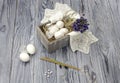 Eggs in a box, church candles and incense